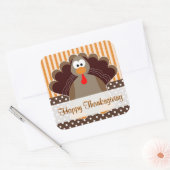 Schattige Turkije Happy Thanksgiving Flat Kaart St Vierkante Sticker (Envelop)