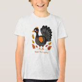 Schattige Turkije Happy Thanksgiving T-shirt (Voorkant)