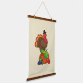 Schattige Turkije met Oogst Thanksgiving Hangend Wandkleed (Gebogen)