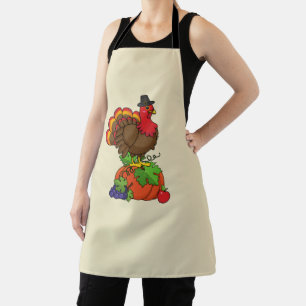 Schattige Turkije met Oogst Thanksgiving Schort