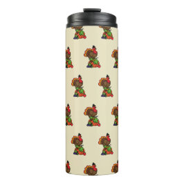 Schattige Turkije met Oogst Thanksgiving Thermosbeker