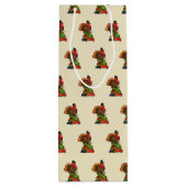 Schattige Turkije met Oogst Thanksgiving Wijn Cadeautas (Achterkant)