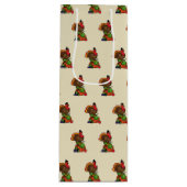 Schattige Turkije met Oogst Thanksgiving Wijn Cadeautas (Voorkant)