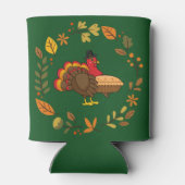 Schattige Turkije met Pumpkin Pie Thanksgiving Blikjeskoeler (Achterkant)