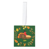 Schattige Turkije met Pumpkin Pie Thanksgiving Decoratie (Voorkant)