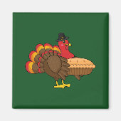 Schattige Turkije met Pumpkin Pie Thanksgiving Magneet (Voorkant)
