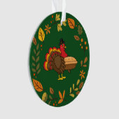 Schattige Turkije met Pumpkin Pie Thanksgiving Ornament (voorkant)