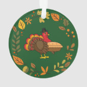 Schattige Turkije met Pumpkin Pie Thanksgiving Ornament (achterkant)