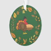 Schattige Turkije met Pumpkin Pie Thanksgiving Ornament (voorkant)