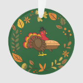 Schattige Turkije met Pumpkin Pie Thanksgiving Ornament (voorkant)