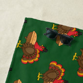 Schattige Turkije met Pumpkin Pie Thanksgiving Strandlaken (In situ)