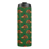 Schattige Turkije met Pumpkin Pie Thanksgiving Thermosbeker (Voorkant)