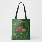 Schattige Turkije met Pumpkin Pie Thanksgiving Tote Bag (Voorkant)