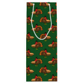 Schattige Turkije met Pumpkin Pie Thanksgiving Wijn Cadeautas (Achterkant)