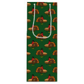 Schattige Turkije met Pumpkin Pie Thanksgiving Wijn Cadeautas (Voorkant)