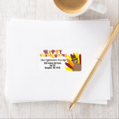 Schattige Turkije Retro Happy Thankgiving Adreslab Etiket (Insitu)