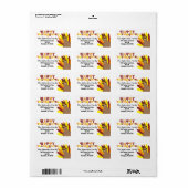 Schattige Turkije Retro Happy Thankgiving Adreslab Etiket (Full Sheet)