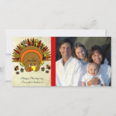 Schattige Turkije Thanksgiving familie fotokaart Feestdagenkaart (Voorkant)