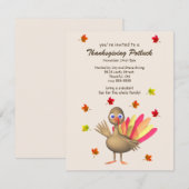 Schattige Turkije Thanksgiving Potluck 4.25x 5.5 Kaart (Voorkant / Achterkant)