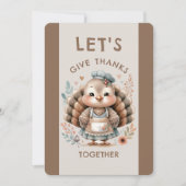 Schattige Turkije Thanksgiving Vakantie Diner Uitn Kaart (Voorkant)