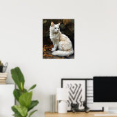 Schattige Turks Angora Cat Art Print Poster (Thuiskantoor)