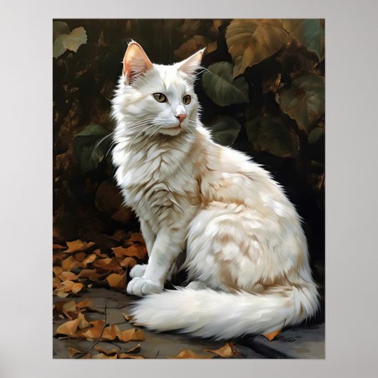 Schattige Turks Angora Cat Art Print Poster (Voorkant)