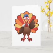 Schattige Turkse Jongen Gobble - Kerstgeschenk voo Kaart (Gele Bloem)