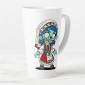 Schattige Turkse Zombie Latte Mok (Rechterhoek)