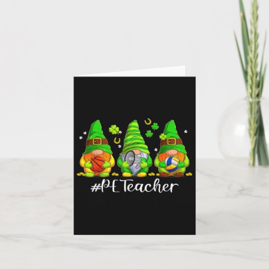 Schattige Turnleraar Kabouter St. Patrick Kaart (Voorkant)