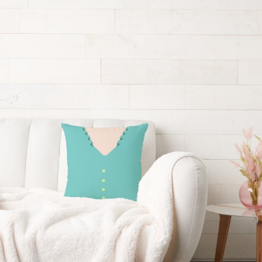 Schattige Turquoise 🎀 Ball Gown Blouse Kussen (Bank)