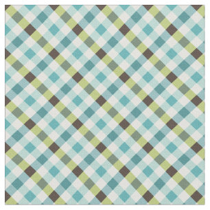 Schattige turquoise bruin gingham plaid patroon stof