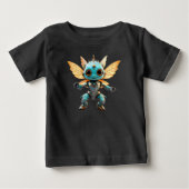 Schattige Turquoise Dansende Robot Pixie (Voorkant)