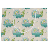 SCHATTIGE TURQUOISE DINOSAURS EN RAINBOWS GROOT CADEAUZAKJE (Voorkant)