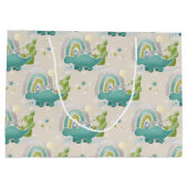 SCHATTIGE TURQUOISE DINOSAURS EN RAINBOWS GROOT CADEAUZAKJE (Achterkant)