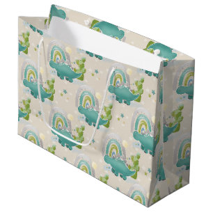 SCHATTIGE TURQUOISE DINOSAURS EN RAINBOWS GROOT CADEAUZAKJE