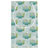 SCHATTIGE TURQUOISE DINOSAURS EN RAINBOWS KLEIN CADEAUZAKJE (Achterkant)