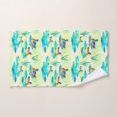 Schattige turquoise eendenpatroon bad handdoek (Handdoek)