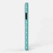 Schattige Turquoise en Witte Harten Patroon Monogr Case-Mate iPhone Case (Achterkant/rechts)