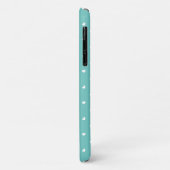 Schattige Turquoise en Witte Harten Patroon Monogr Case-Mate iPhone Case (Achterkant/links)