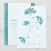 Schattige Turquoise Flowers Vrijgezellenfeest Dank Kaart (Voorkant / Achterkant)