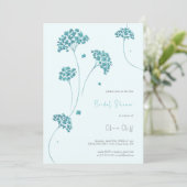 Schattige Turquoise Flowers Vrijgezellenfeest Kaart (Staand voorkant)