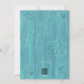 Schattige Turquoise Flowers Vrijgezellenfeest Kaart (Achterkant)