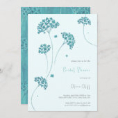 Schattige Turquoise Flowers Vrijgezellenfeest Kaart (Voorkant / Achterkant)