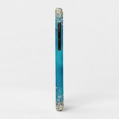 Schattige turquoise gouden nepschitter monogram Case-Mate iPhone case (Achterkant/links)