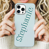 Schattige Turquoise Minimalistische Aangepaste Naa Case-Mate iPhone Case