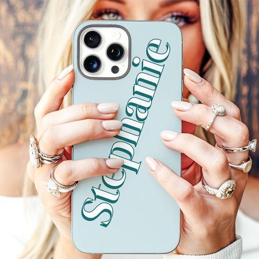 Schattige Turquoise Minimalistische Aangepaste Naa Case-Mate iPhone Case