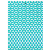 Schattige turquoise quatrefoil patroon klembord (Achterkant)