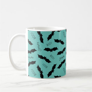 Schattige Turquoise Vleermuizen Halloween Feest Koffiemok