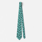 Schattige Turquoise Vleermuizen Halloween Feest Stropdas (Voorkant)