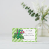 Schattige Turtle Baby shower Thema Boek Raffle Informatiekaartje (Staand voorkant)